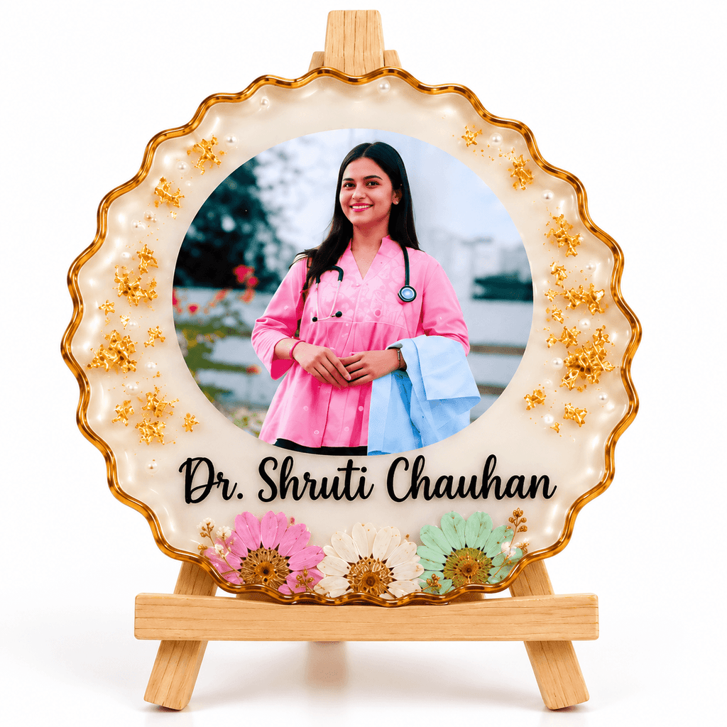 Personalized Resin Photo Frame with Name | Custom Tabletop Memory Frame