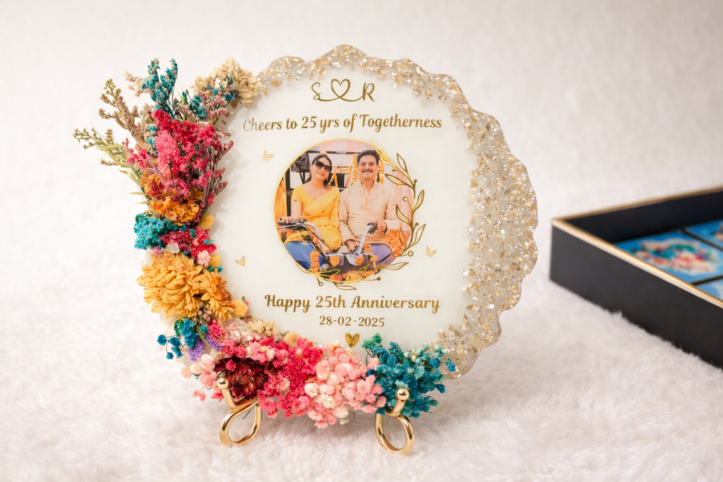 Personalized Floral Resin Photo Frame