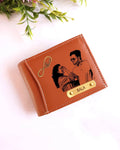 Personalized Engraved Leather Wallet with Name Plate – Custom Photo Illustration