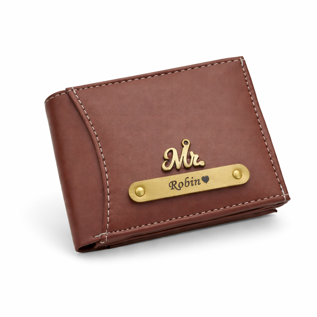 Personalized Leather Wallet with Name & Om Symbol