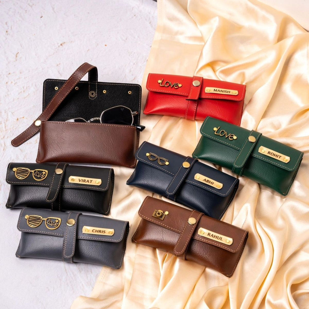 Personalized Leather Sunglass & Spectacle Case – Name Engraved
