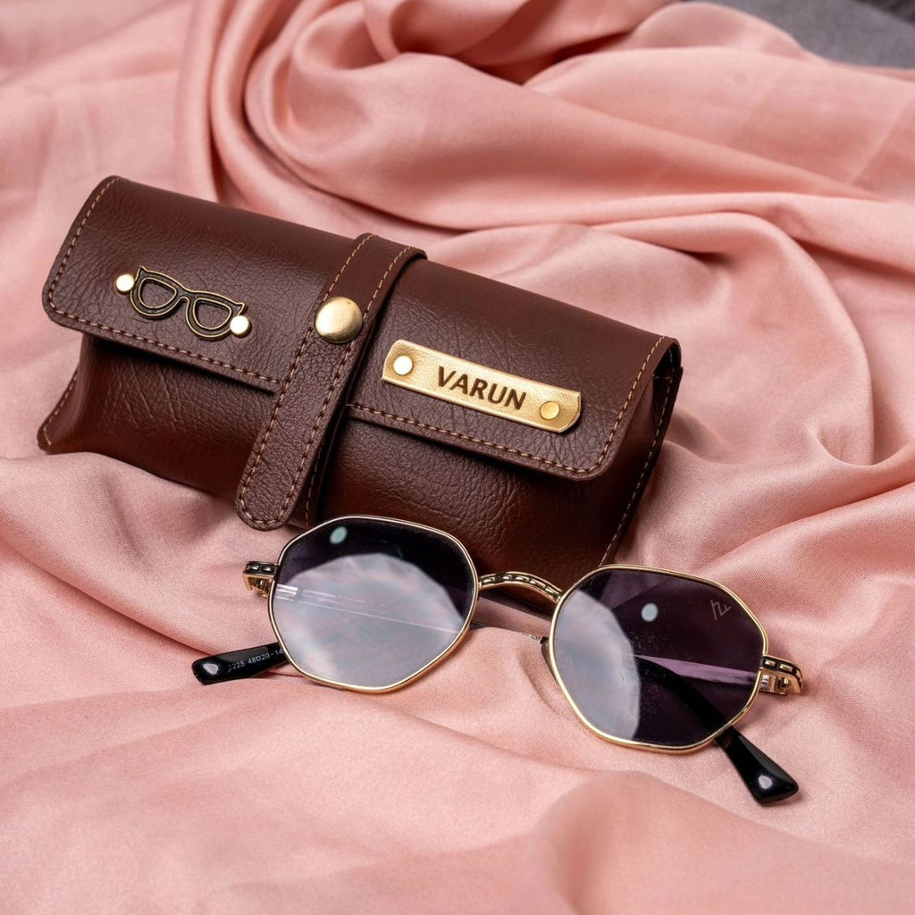 Personalized Leather Sunglass & Spectacle Case – Name Engraved
