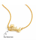 Personalized Crown Name Necklace – Custom Gold Name Chain for Women