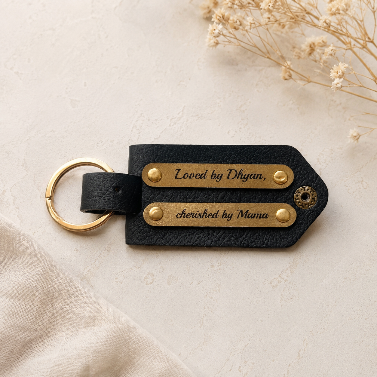 Personalized Photo Leather Keychain