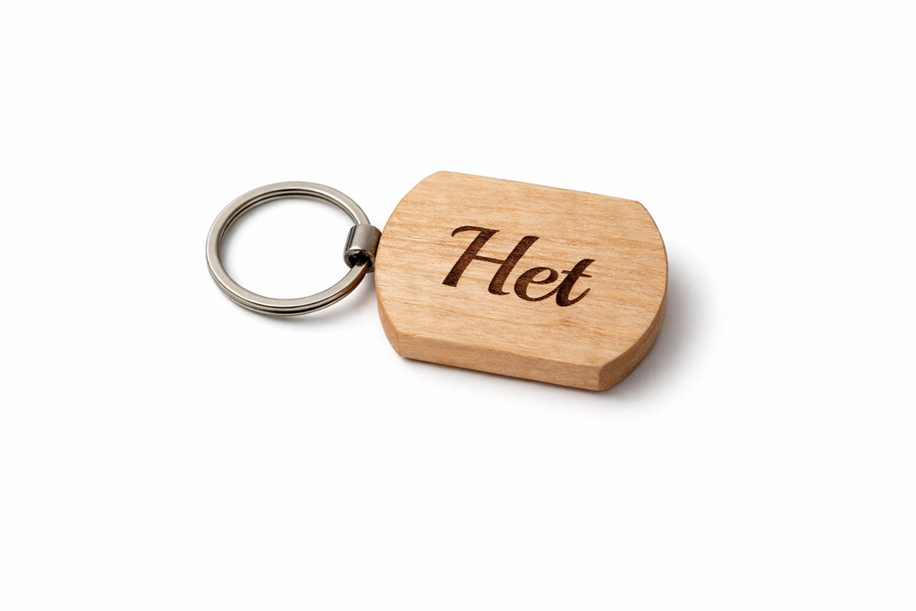 Personalized Wooden Photo Keychain – Custom Engraved Portrait