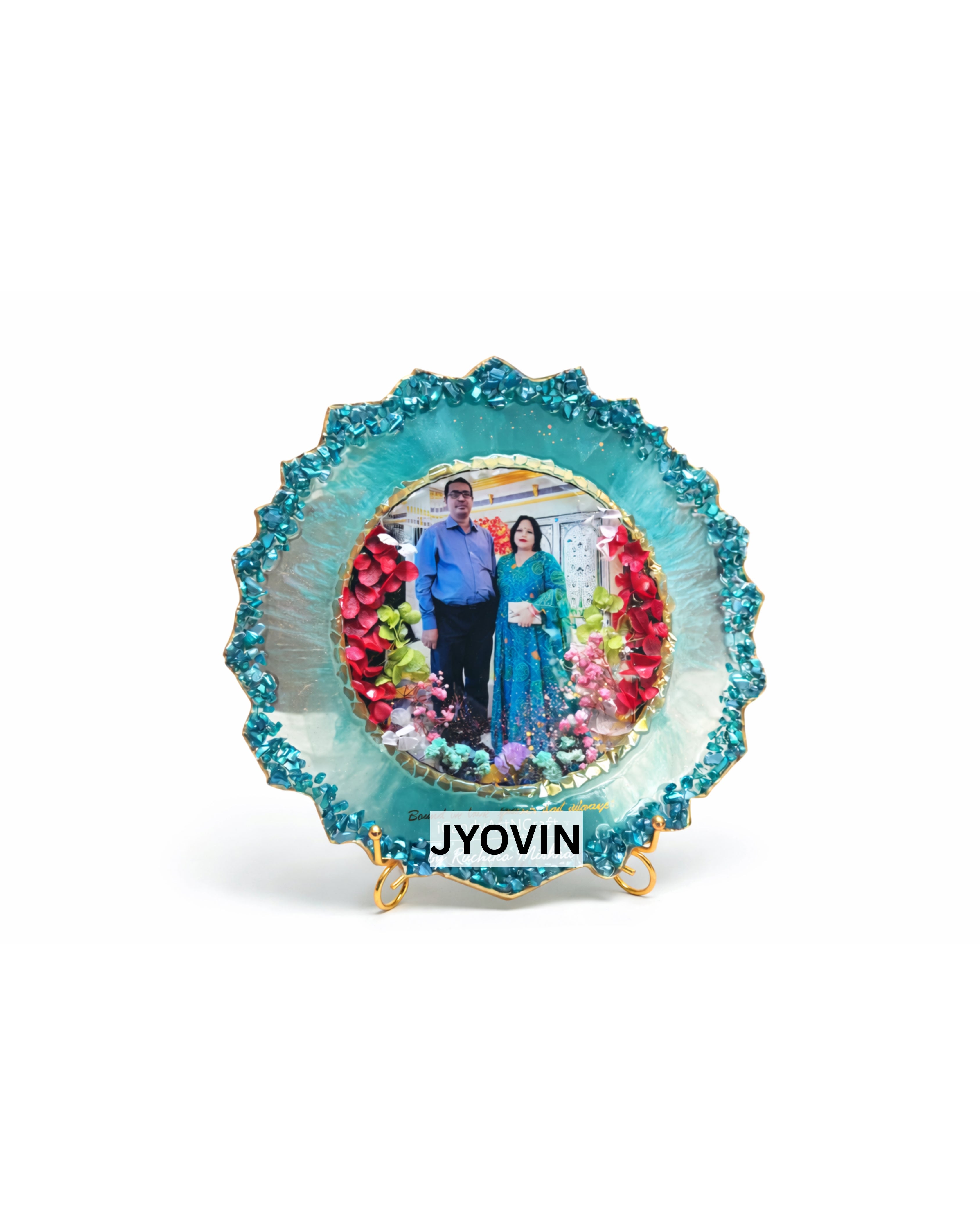 Customized Resin Photo Frame – Premium Crystal Edge Memory Stand