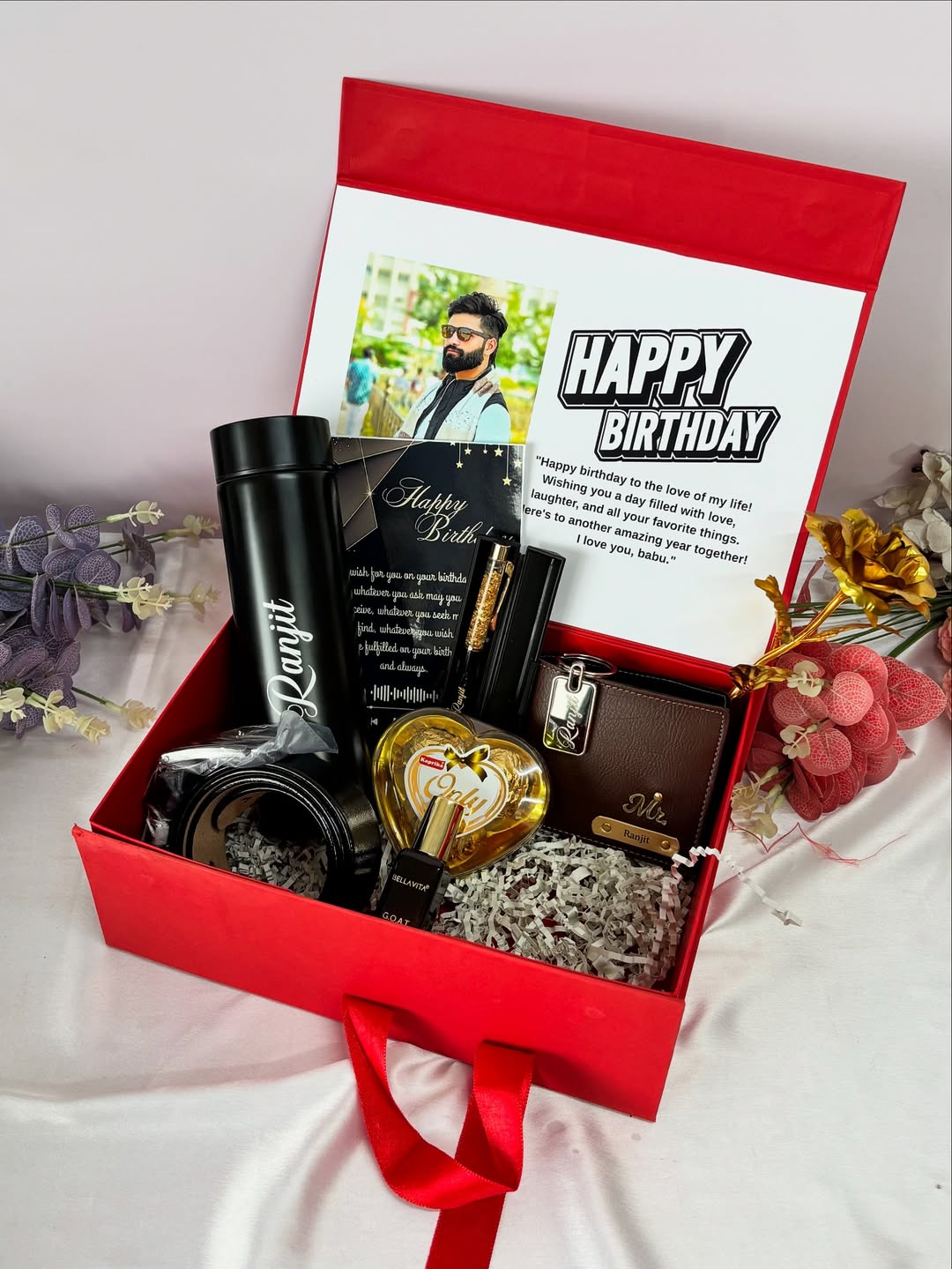 Personalized Birthday Gift Hamper for Him with Photo Frame