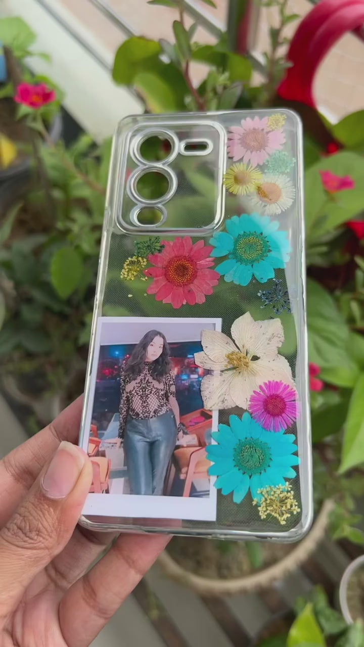 Personalized Pressed Flower Photo Phone Case | Custom Mobile Cover