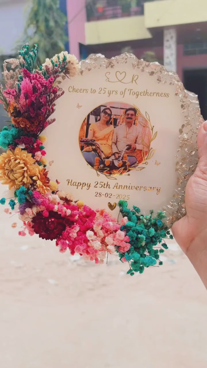 Personalized Floral Resin Photo Frame