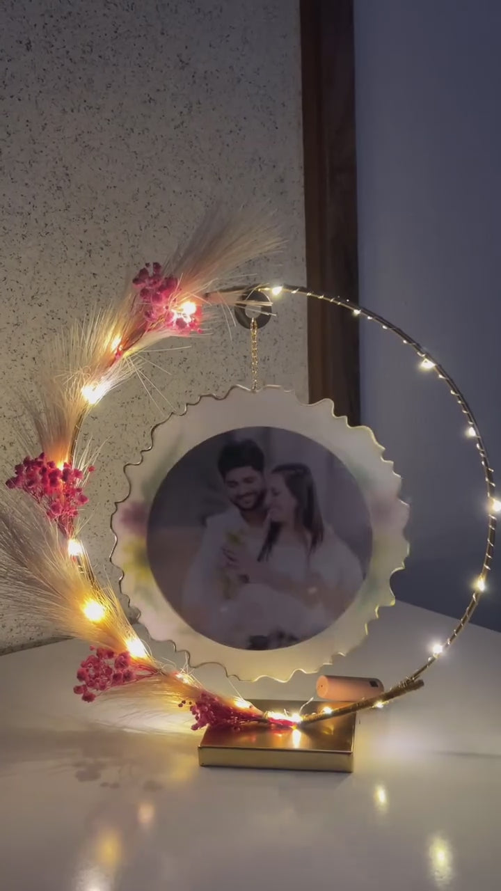 Customized Resin Hoop Photo Frame with LED Fairy Lights